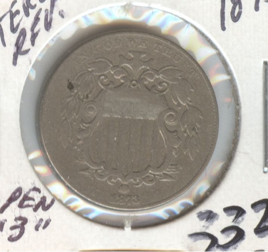 1873 SHIELD NICKEL