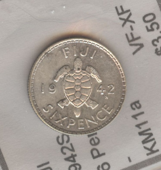 *1942-S FIJI 6 PENCE