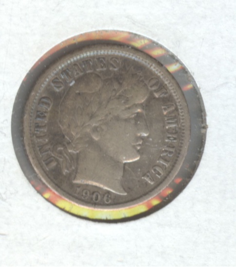 1906-O BARBER DIME