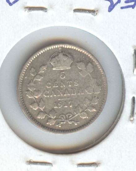 1917 CANADA 5c SILVER