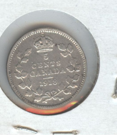 1918 CANADA 5c SILVER