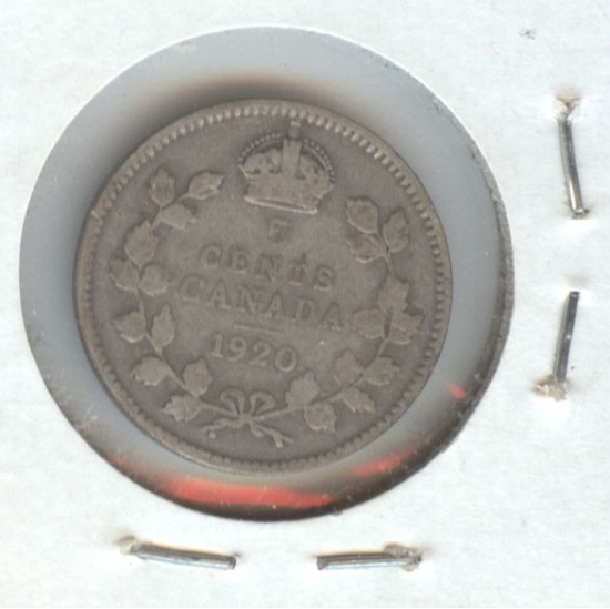 1920 CANADA 5c SILVER