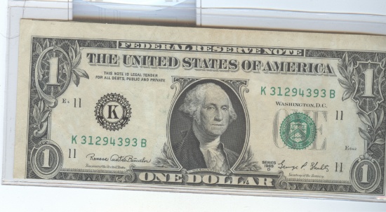 SERIES1969-D $1 FRN CUTTING ERROR