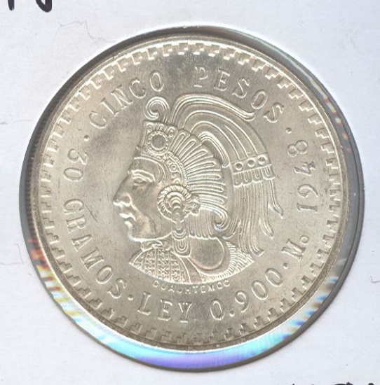 1948 MEXICO CUAUHTEMOC 5 PESO