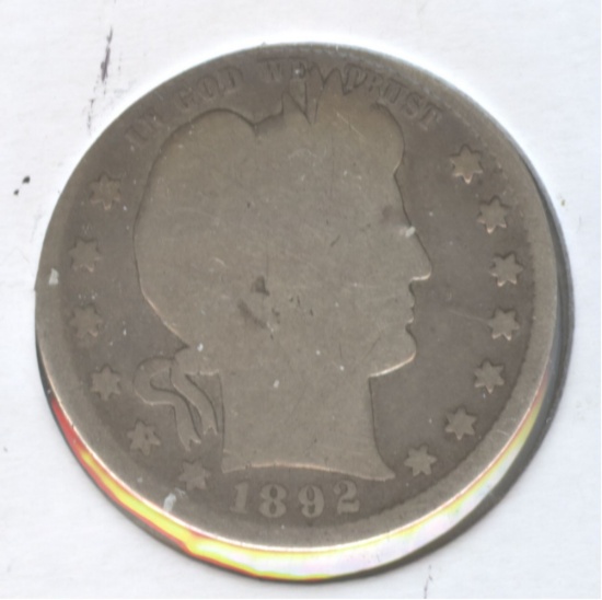 1892-S BARBER QUARTER