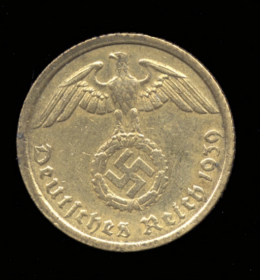 1939-A ... 10 Pfennig ... Old Nazi German Coin