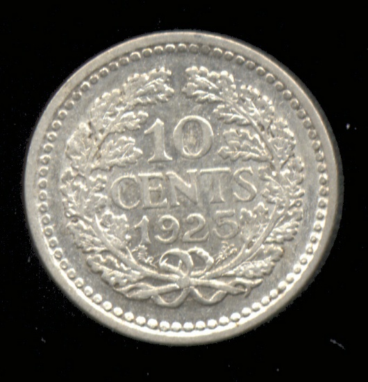 * 1925 ... 10 Cent ... UNC - Silver ... Netherlands