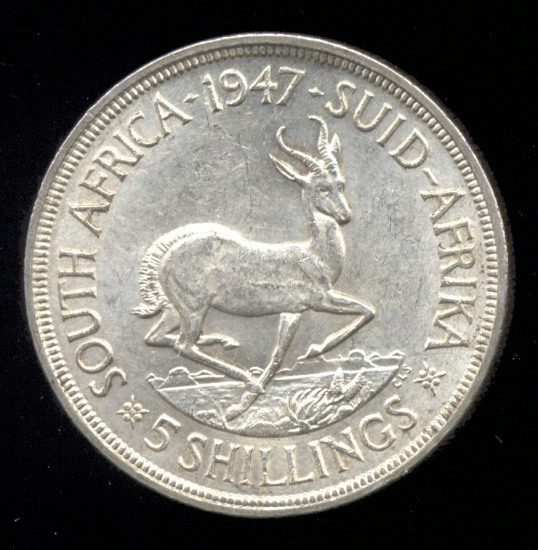 * 1947 ... 5 Shilling ... UNC - Silver ... South Africa