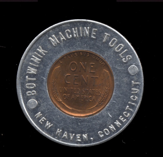 Botwinik Machine Tools ... 1948 ... BU One Cent ... Encased Penny