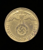 1938-E... 5 Pfennig ... Old Nazi German Coin