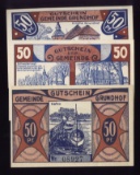 3 Note Set ... 1920 Notgeld ... Old Money