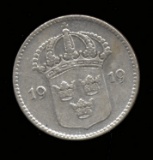 * 1919 ... 10 Ore ... Silver ... Sweden