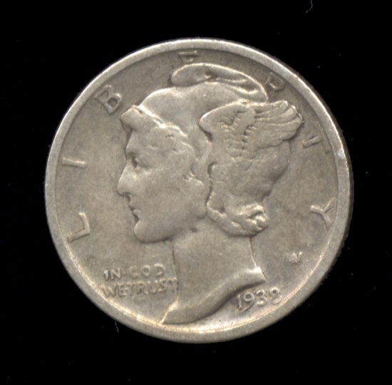 1938-S ... Mid Grade ... Mercury Dime