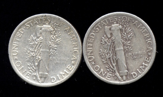 1945-S ... Micro "S" & Regular "S" ... Mercury Dime