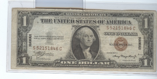 SERIES 1935-A $1 SILVER CERTIFICATE, HAWAII OVERPRINT