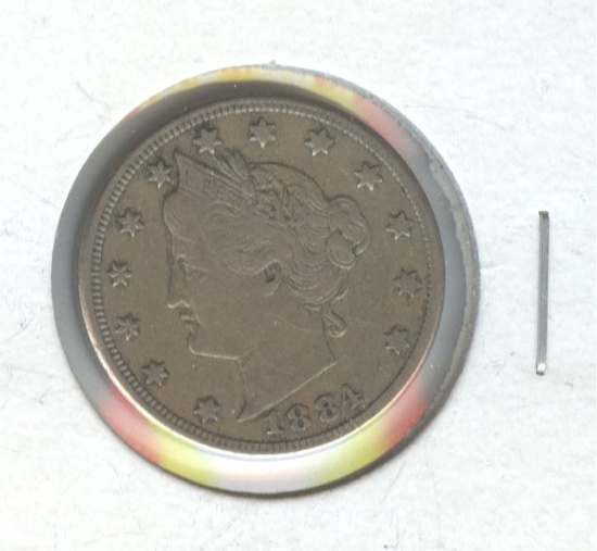 1884 LIBERTY "V" NICKEL