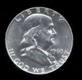 1963-D ... CH BU  UNC ... Franklin Half Dollar