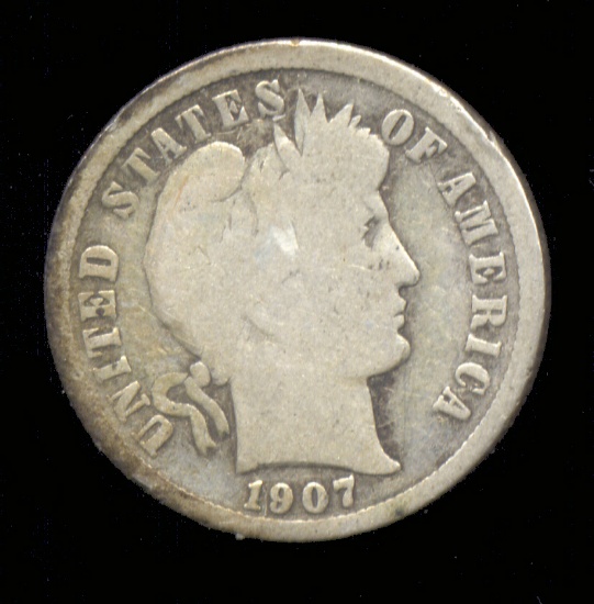 1907-S ... Barber Dime