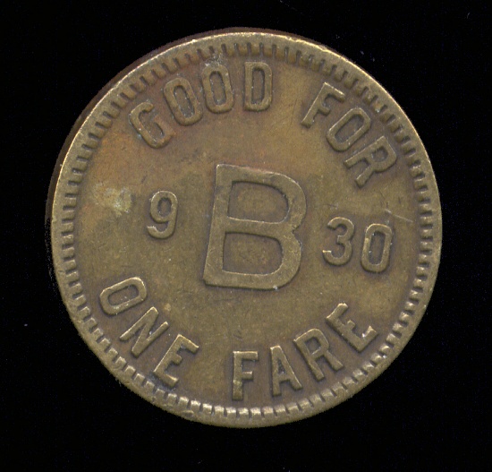 Pitsburgh, PA ... 1930 Burrelli Transit ... Good for 1 Fare ... Old Token