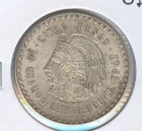 1947 MEXICO 5 PESO SILVER
