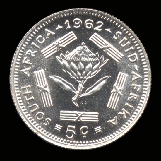 * 5 Cents ... 1962 ... UNC - Silver ... South Africa