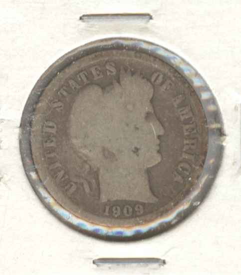 1909 BARBER DIME