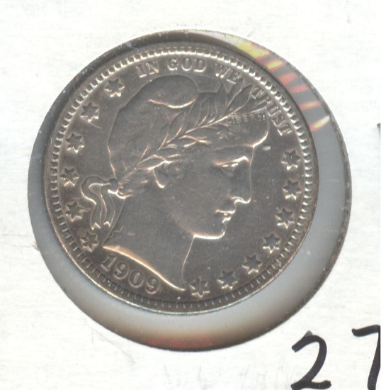 1909-S BARBER QUARTER