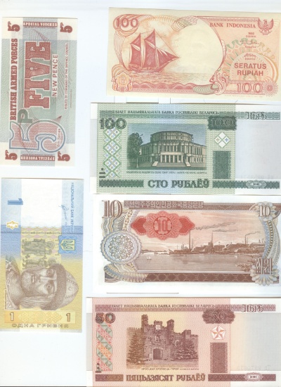 20 UNCIRCULATED FOREIGN BANK NOTES