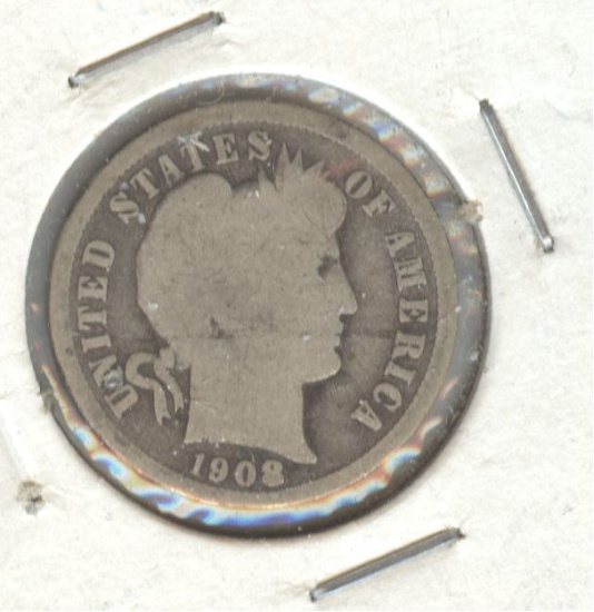 1908-D BARBER DIME