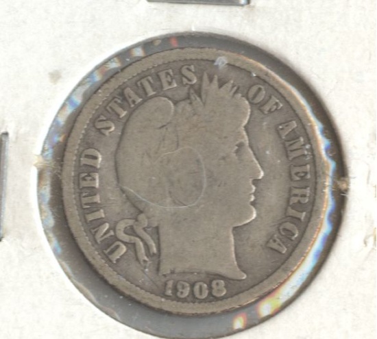 1908-S BARBER DIME
