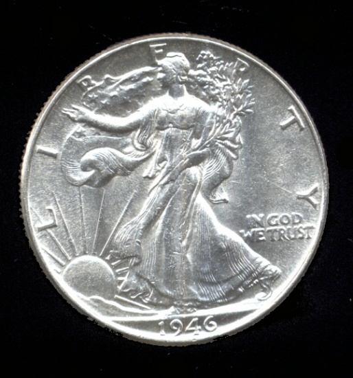 1946 ... AU+++ ... Walking Liberty Half Dollar