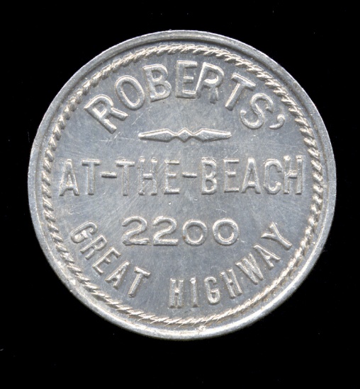 San Fransico, CA ... Robert's at the Beach ... Good for 25 Cents Token