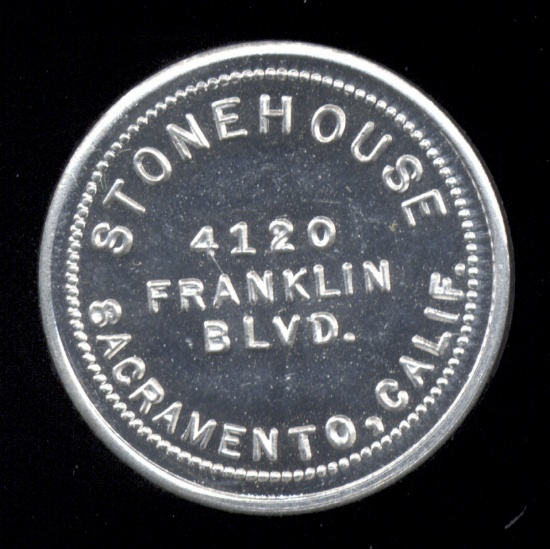Sacramento, CA ... Stonehouse ... Good for 25 Cents Token