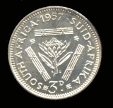 * 3 Pence ... UNC 1957 - Silver ... South Africa