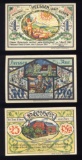 3 Note Set ... NUDE ... 1920 Notgeld ... Old Money