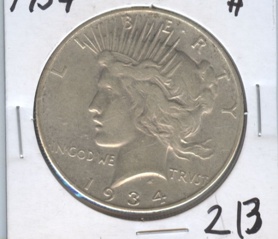1934 PEACE SILVER DOLLAR