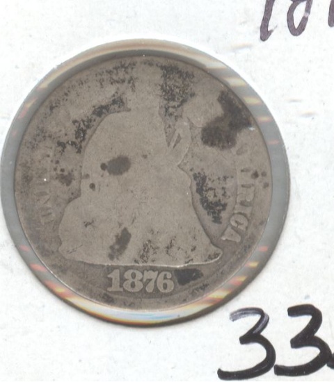 1876 SEATED LIBERTY DIME