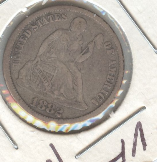 1882 SEATED LIBERTY DIME