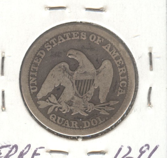 1859 SEARED LIBERTY QUARTER