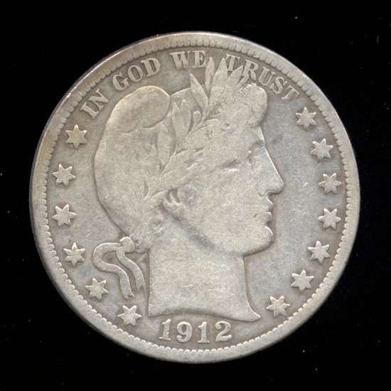 1912-S ... Fine Grade ... Barber Half Dollar
