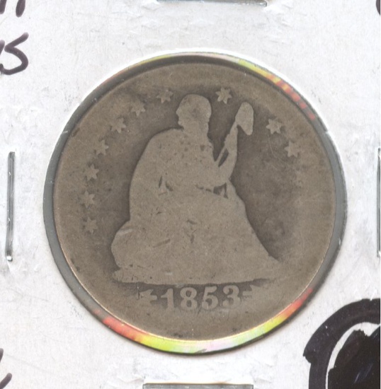 1853 SEATER QUARTER W/ARROWS&RAYS