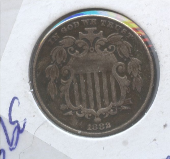 1882 SHIELD NICKEL