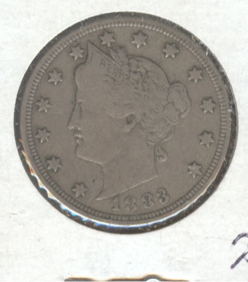 1883 W/CENTS "V" NICKEL