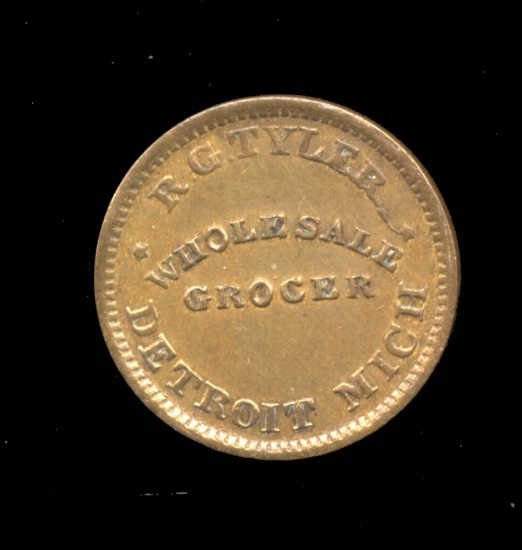 Pre Civil War ...  R. G. Tyler Grocer ...  MI-225C1-1A ... Store Card