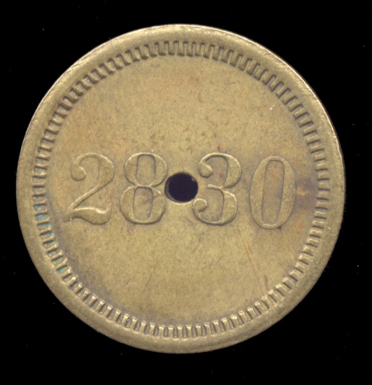 2830 ... Good for 25 Cents ... Old Jukebox Token ?