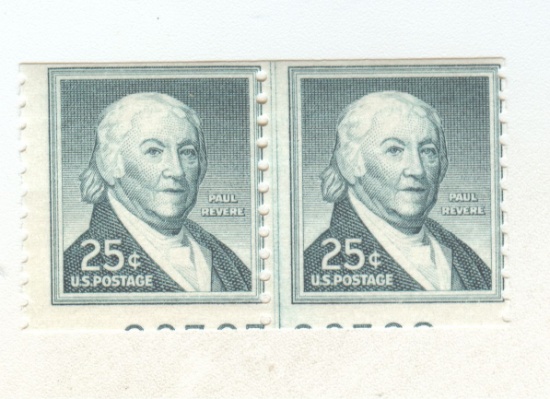 SCOTT#1059A COIL LINE PAIR, PARTIAL PLATE No.