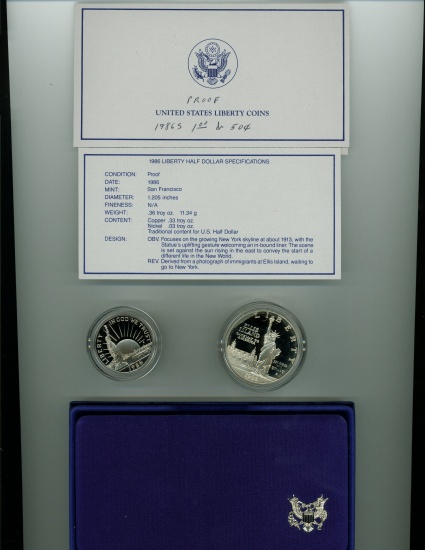 1986-S 2 LIBERTY COIN PROOF SET