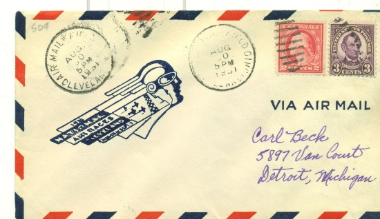 1931 AIRMAIL NATIONAL AIR RACES COVER