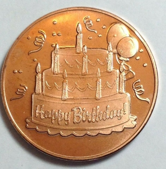 Happy Birthday ... 1 oz Copper Round
