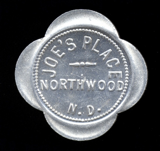 Northwood, ND ... Joe's Place ... Good for 50 Cents ... Old Token